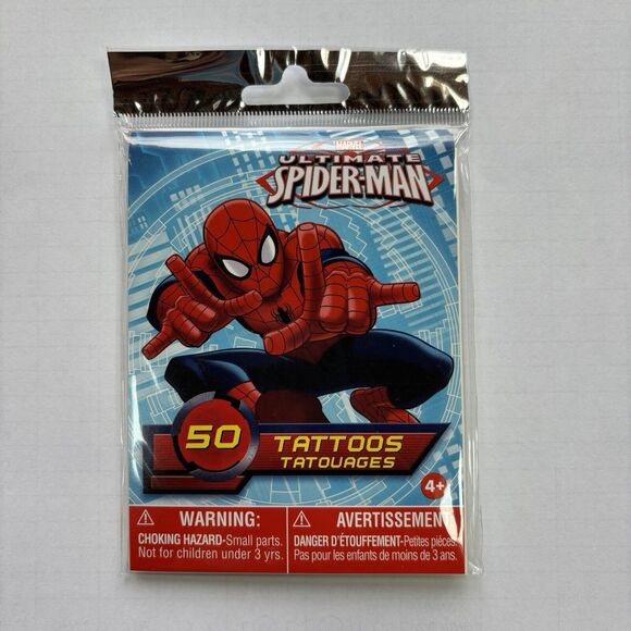 Marvel Ultimate Spider-Man Superhero Temporary Tattoos 50 Count - Picture 1 of 4